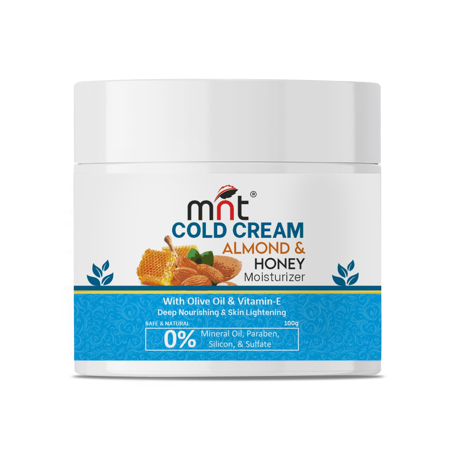 MNT Almond & Honey Cold Cream for Face, Hand and Body | Winter Moisturizer for Dry Skin with Olive Oil & Vitamin E | For Men & Women | 100 g