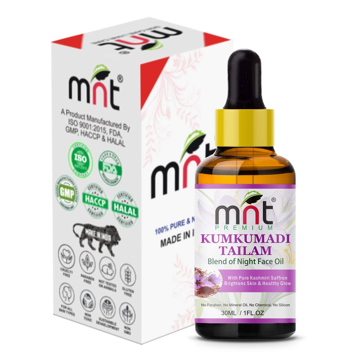 MNT Kumkumadi Tailam for Skin Brightening, Whitening, Healthy & Glowing Skin, 30ml