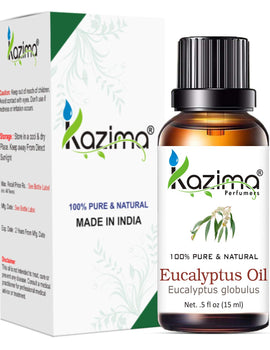 KAZIMA Eucalyptus Essential Oil - 100% Pure Natural & Undiluted For Skin & Hair care (15ml)