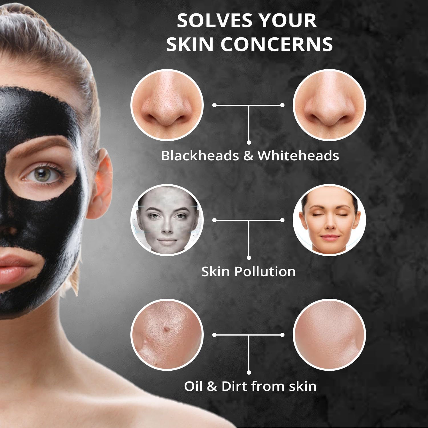 MNT Charcoal Peel Off Mask for Women & Men | Removes Blackheads & Whiteheads | Deep Cleansing Charcoal Peel Off Mask for Oily Skin & Dull Face | 100 g