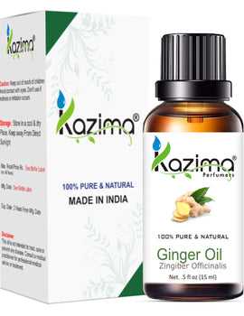 KAZIMA Ginger Essential Oil - 100% Pure, Natural & Undiluted Oil for Skin Care & Hair Care (15 ml)