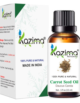 KAZIMA Carrot Seed Essential Oil - 100% Pure Natural & Undiluted For Skin & Hair care (15ml)