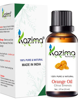 KAZIMA Orange Essential Oil - 100% Pure, Natural & Undiluted Oil for Skin & Hair Care (15 ml)