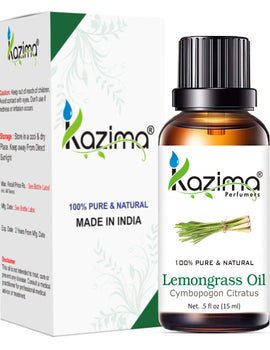 KAZIMA Lemongrass Essential Oil - 100% Pure Natural & Undiluted For Skin & Hair care (15ml)