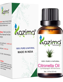 KAZIMA Citronella Essential Oil - 100% Pure Natural & Enjoy the Innumerable Benefits of Therapeutic Grade (15ml)