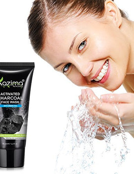 KAZIMA Activated Charcoal Face Wash with Green Tea (100ml) – Deep Cleansing, Anti-Aging, Anti-Acne, Pimple Scar Treatment