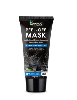 KAZIMA Activated Charcoal Peel Off Mask - Deep Cleansing Blackheads Removal Dead Skin Removal Fights Pollution 100g