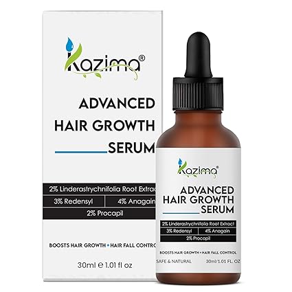 KAZIMA Advanced Hair Growth Serum 30ml - Promote Stronger, Thicker, and Healthier Hair with Powerful Natural Ingredients for All Hair Types