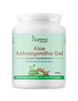 KAZIMA Aloe Ashwagandha Gel for Face, with Aloe Vera & Ashwagandha for Skin Glow (500 Gram)