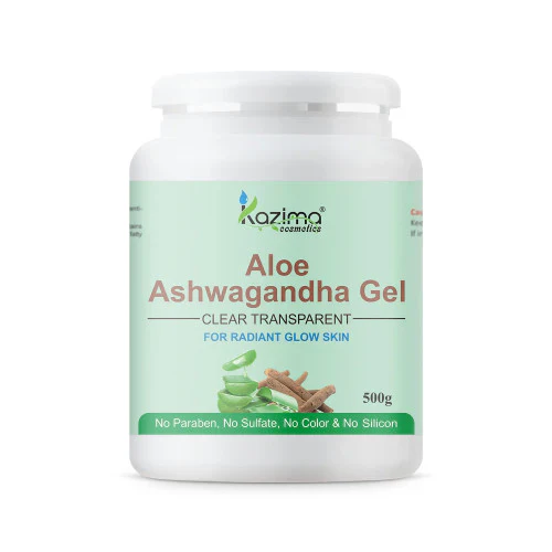 KAZIMA Aloe Ashwagandha Gel for Face, with Aloe Vera & Ashwagandha for Skin Glow (500 Gram)
