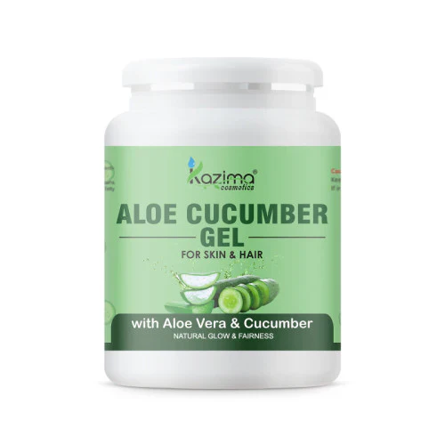 KAZIMA Aloe Cucumber Gel with Pure Aloe Vera & Cucumber for Face, Skin & Hair - Exfoliate Skin, Reduces Acne Scars, Wrinkles, Sunburn, Dark Circles & Moisturizes Skin