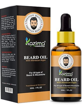 KAZIMA Beard & Moustache Oil (30ml) – Promotes Thick, Soft, Healthy Growth for Beard and Moustache, Nourishes Hair
