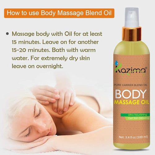 KAZIMA Body Massage Oil (100ml) Blend for Relaxation Muscle Relief & Skin Nourishment