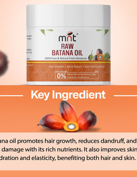 MNT Pure Raw Batana Oil for Hair Growth | Derived from American Oil Palm Nut | Promotes Thicker Hair Growth & Hair Nourishment | 100 gm