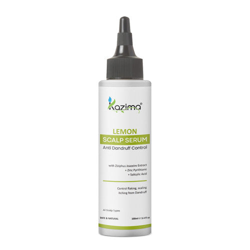 KAZIMA Lemon Anti-Dandruff Scalp Serum 100ml - Refreshing Formula to Combat Flakes, Sooth Itchy Scalp, and Promote Healthy Hair Growth