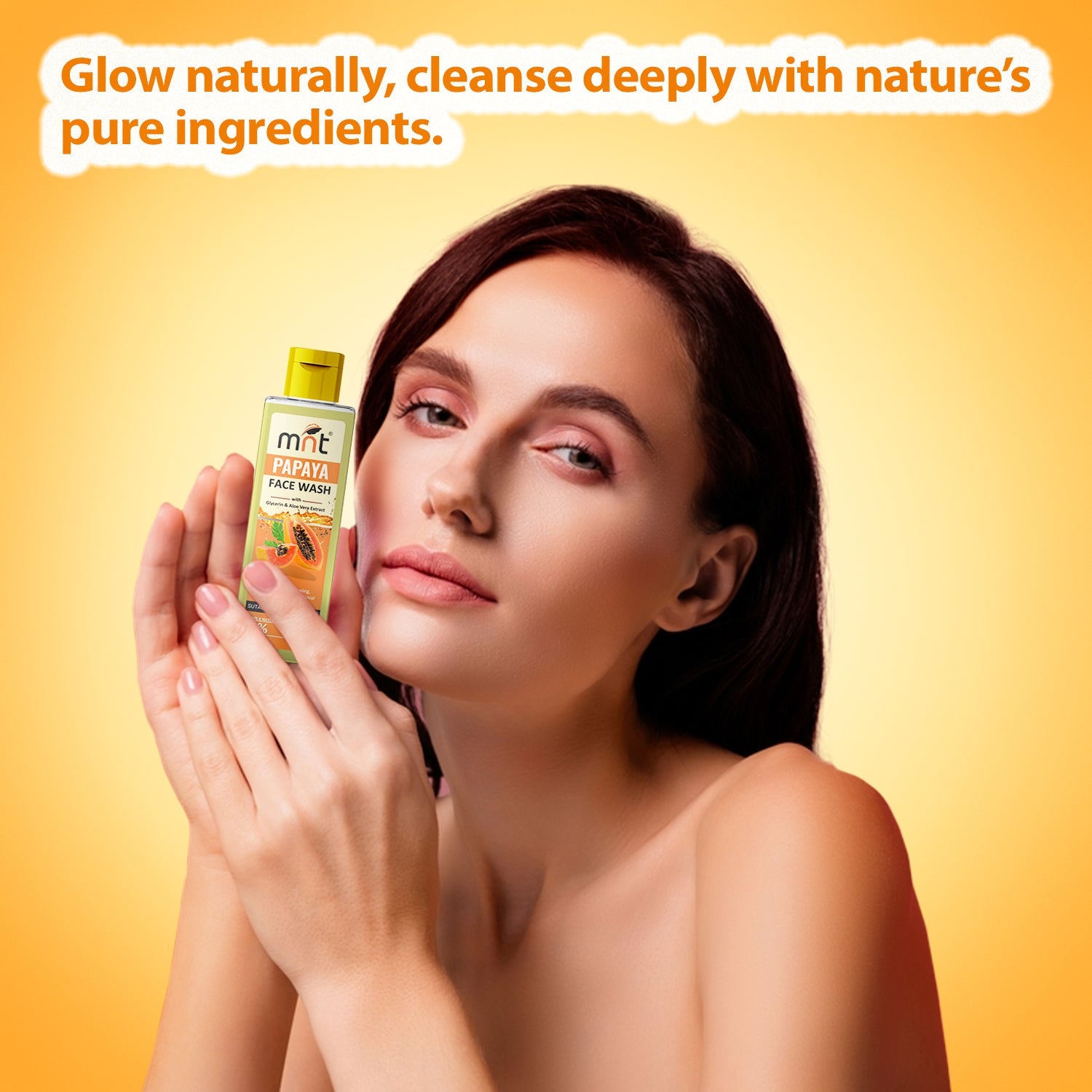 MNT Papaya Face Wash with Glycerin & Aloe Vera Extract for Deep Cleanse, Glowing, Dead Skin and Tan Removal, 100 ml