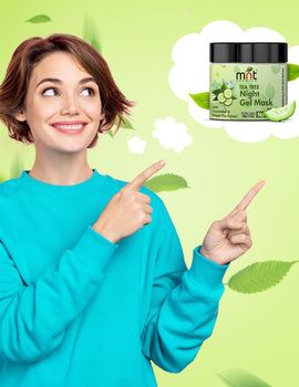 MNT Tea Tree Night Gel Mask with Cucumber & Green Tea Extract for All Skin Types Skin Brightening| Dark Spot Removal, 100g