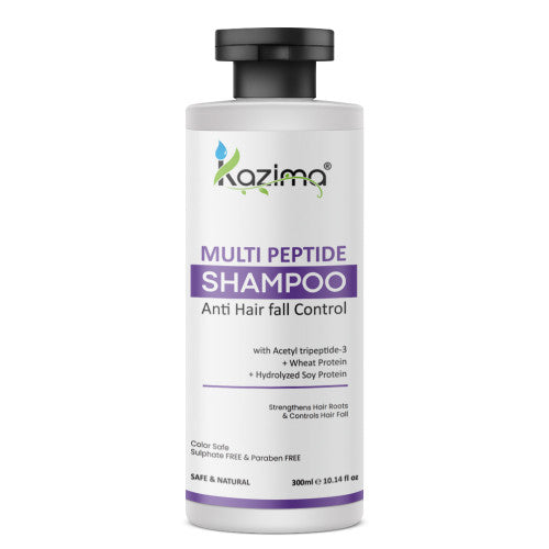 KAZIMA Multi-Peptide Shampoo 300ml - Nourish, strengthen and revitalize hair with advanced peptide complex for healthy, thick hair