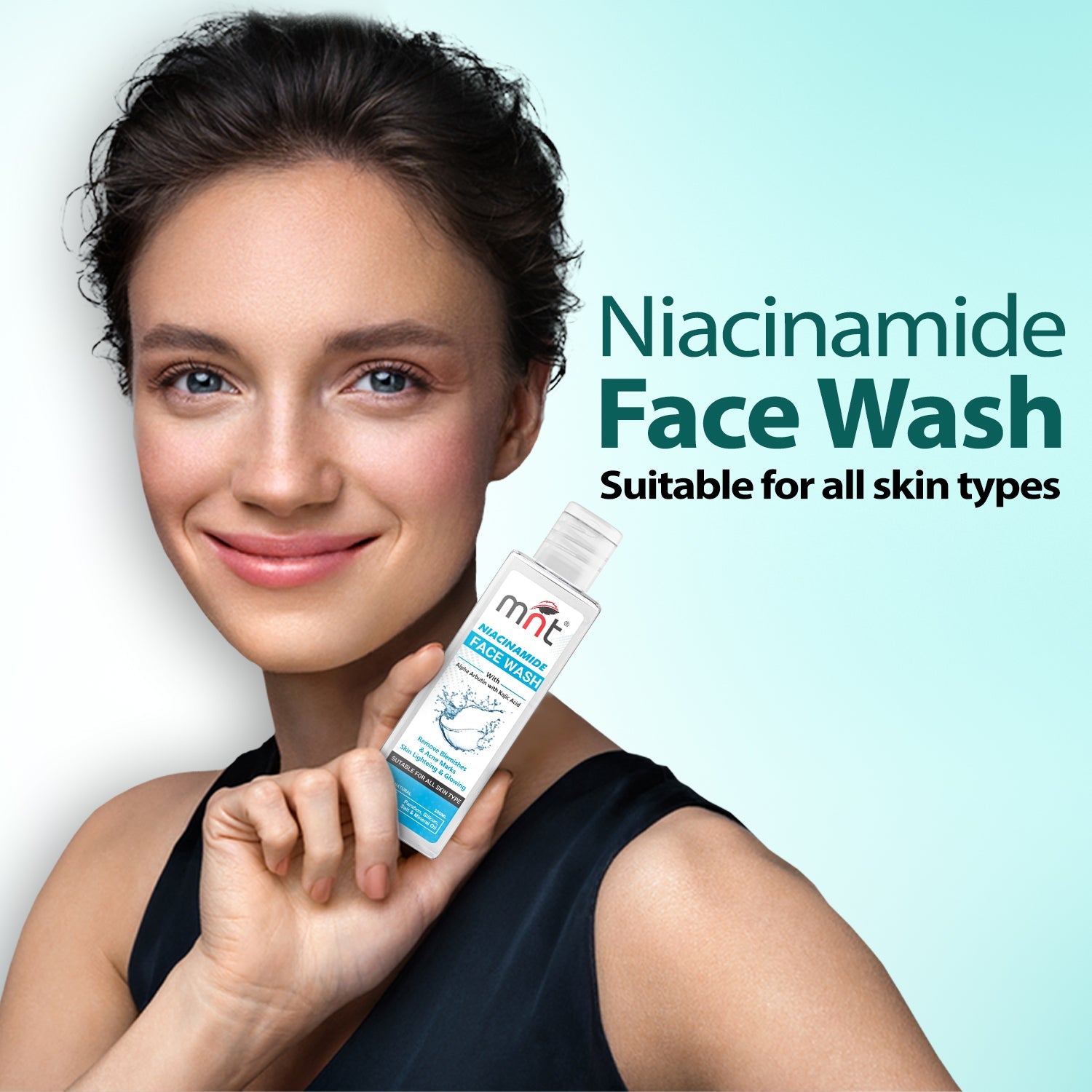 MNT Niacinamide Face Wash with Alpha Arbutin & Kojic Acid for Oil Clear, Dark Spots, Acne Marks & Pigmentation, 100 ml