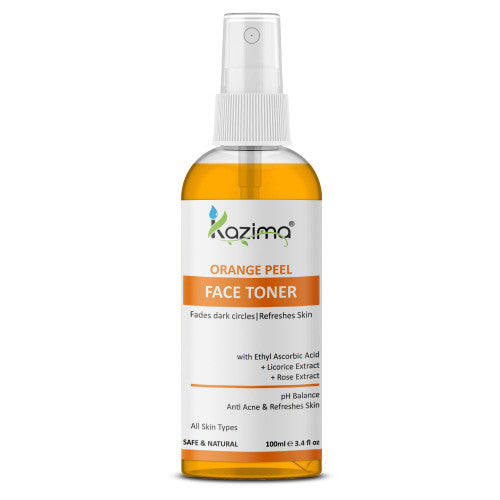 KAZIMA Orange Peel Face Mist Toner (100ml) – Skin Whitening, Acne-Free, Refreshing, and Glowing Skin Toner for All Skin Types