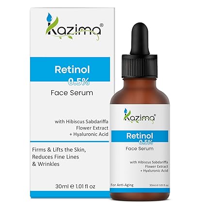 KAZIMA 0.5% Retinol Face Serum for Anti-Aging, Fine Lines, Wrinkles, Firming & Skin Regeneration – 30ml, Beginner-Friendly, All Skin Types