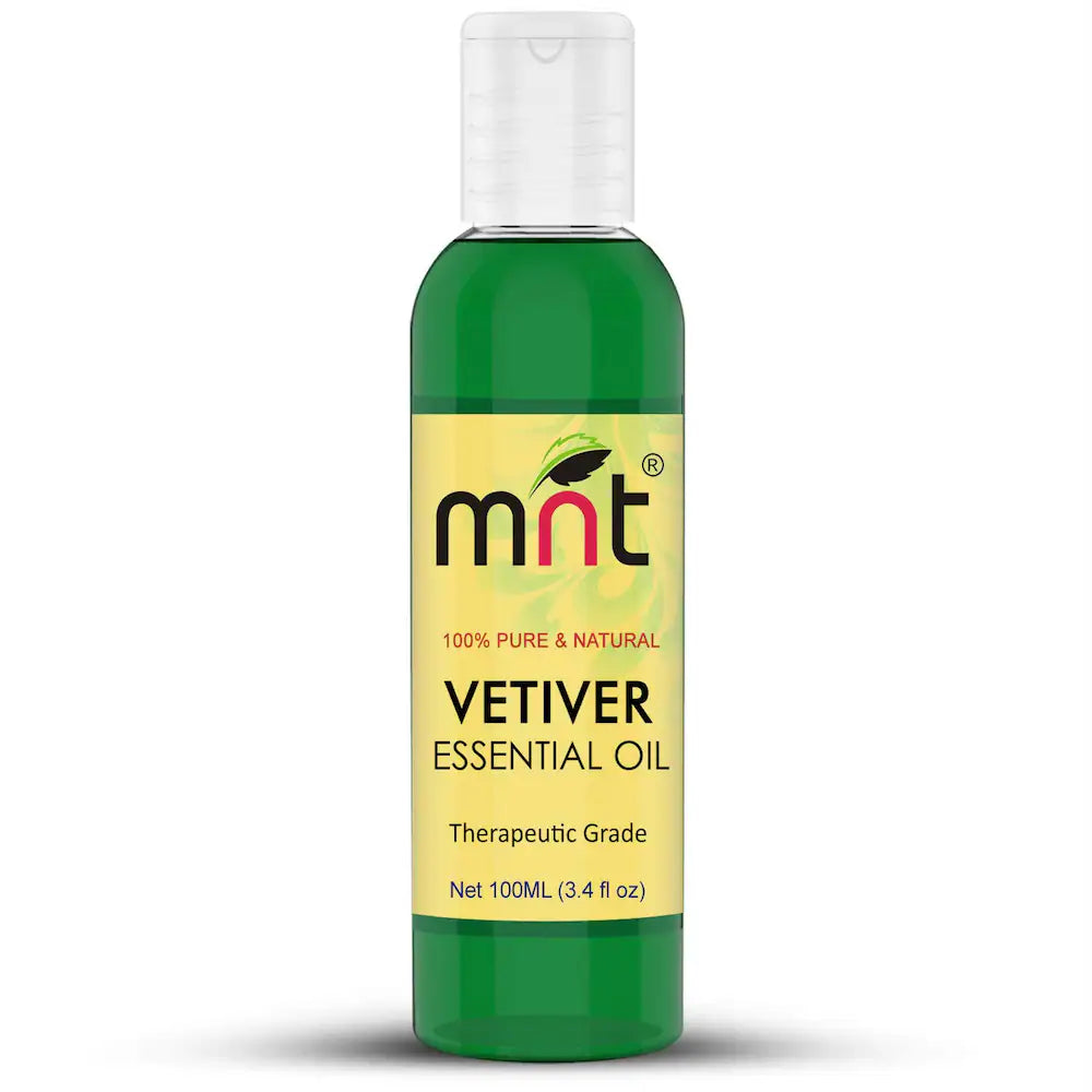 MNT Vetiver Essential Oil 100% Pure Natural & Therapeutic Grade for Aromatherapy, Massage, Hair Care and Skin Care (15ML)